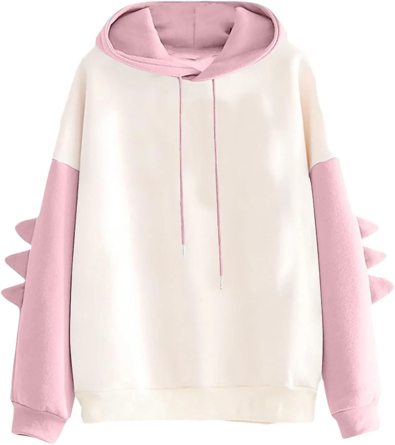Cute Hoodies for Women Teen Girls Crewneck Dinosaur Long Sleeve Hooded Pullover Sweatshirt Oversized Fall Cartoon Hoodie