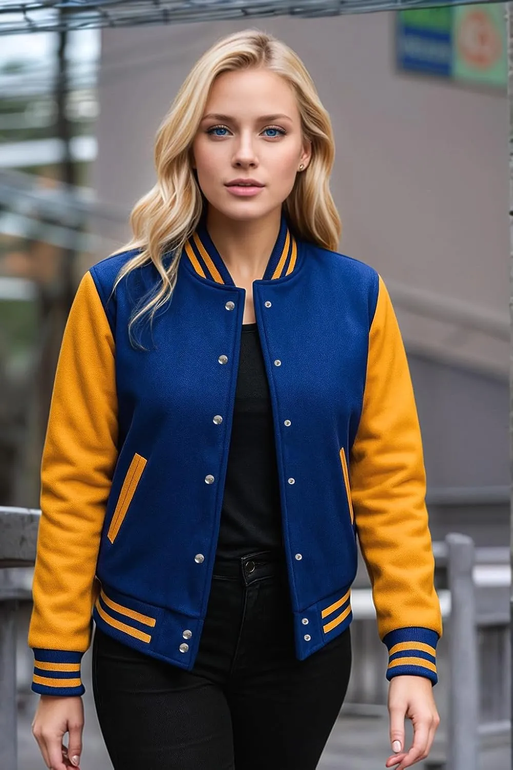 Decrum Varsity Jacket Women - Trendy Womens Letterman Jackets Highschool Baseball Bomber