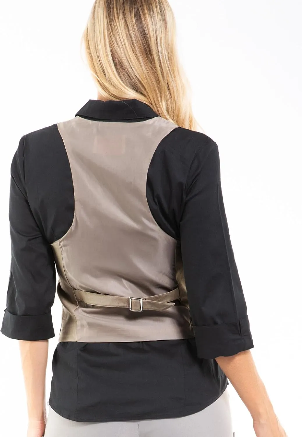Design by Olivia Women's Dressy Casual Versatile Racerback Vest Three Button Tuxedo Suit Waistcoat