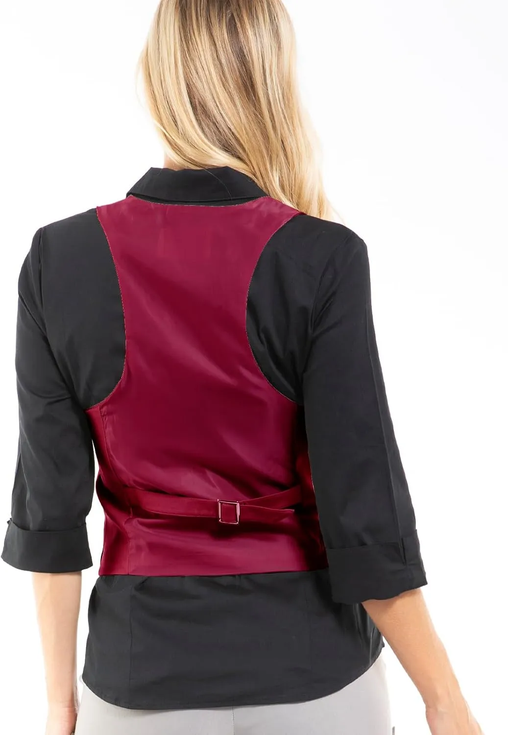 Design by Olivia Women's Dressy Casual Versatile Racerback Vest Three Button Tuxedo Suit Waistcoat