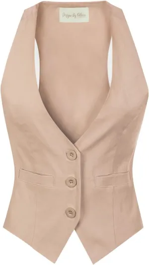 Design by Olivia Women's Dressy Casual Versatile Racerback Vest Three Button Tuxedo Suit Waistcoat