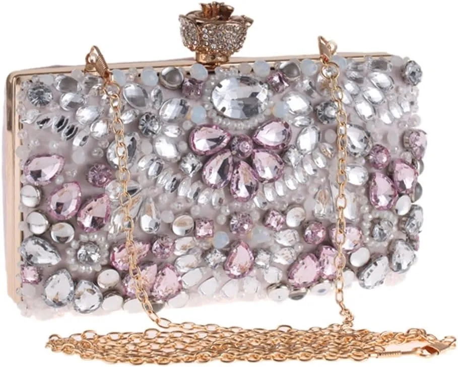 Diamonds Beaded Embroidery Bag Clutch Bag Versatile Evening Party Bag Evening Bag Small Square Bag