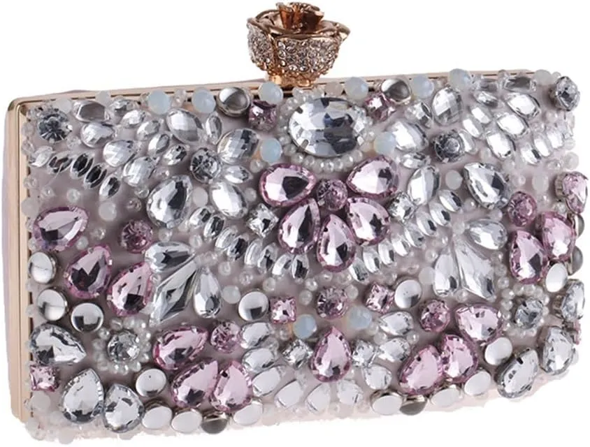 Diamonds Beaded Embroidery Bag Clutch Bag Versatile Evening Party Bag Evening Bag Small Square Bag