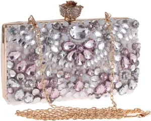 Diamonds Beaded Embroidery Bag Clutch Bag Versatile Evening Party Bag Evening Bag Small Square Bag
