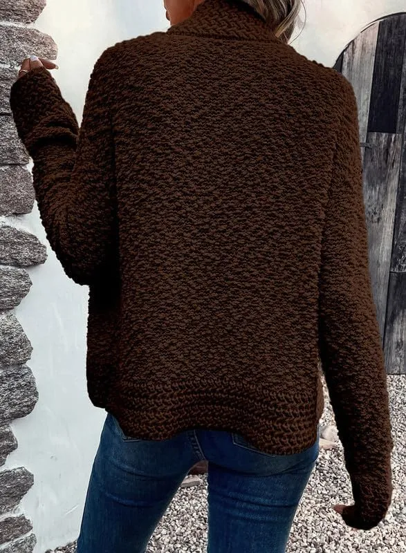 Dokotoo Women's 2025 Fashion Casual Open Front Long Sleeve Chunky Knit Cardigans Sweaters Outerwear Coats