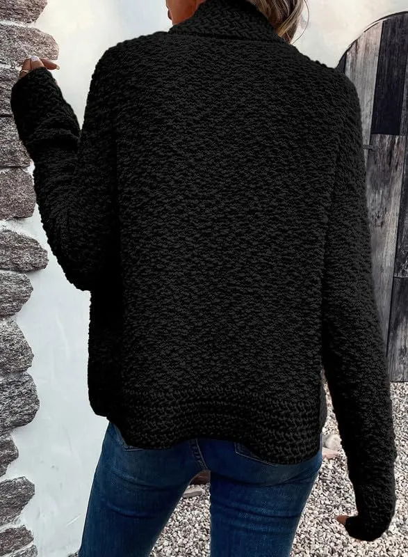 Dokotoo Women's 2025 Fashion Casual Open Front Long Sleeve Chunky Knit Cardigans Sweaters Outerwear Coats