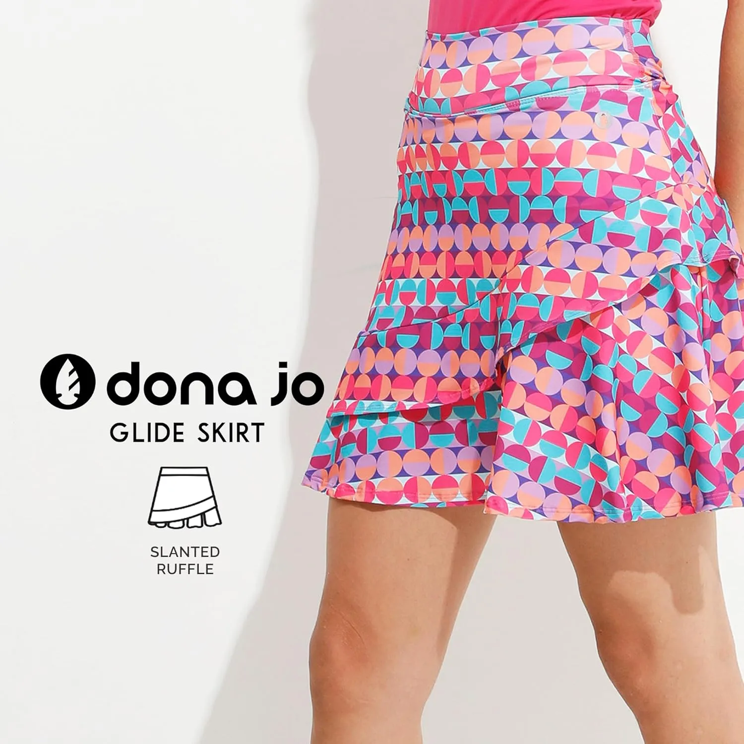 Dona Jo Glide Skort for Women - Athletic Golf Skirt with Shorts & Pockets - Comfortable Active Wear for Tennis or Any Sports