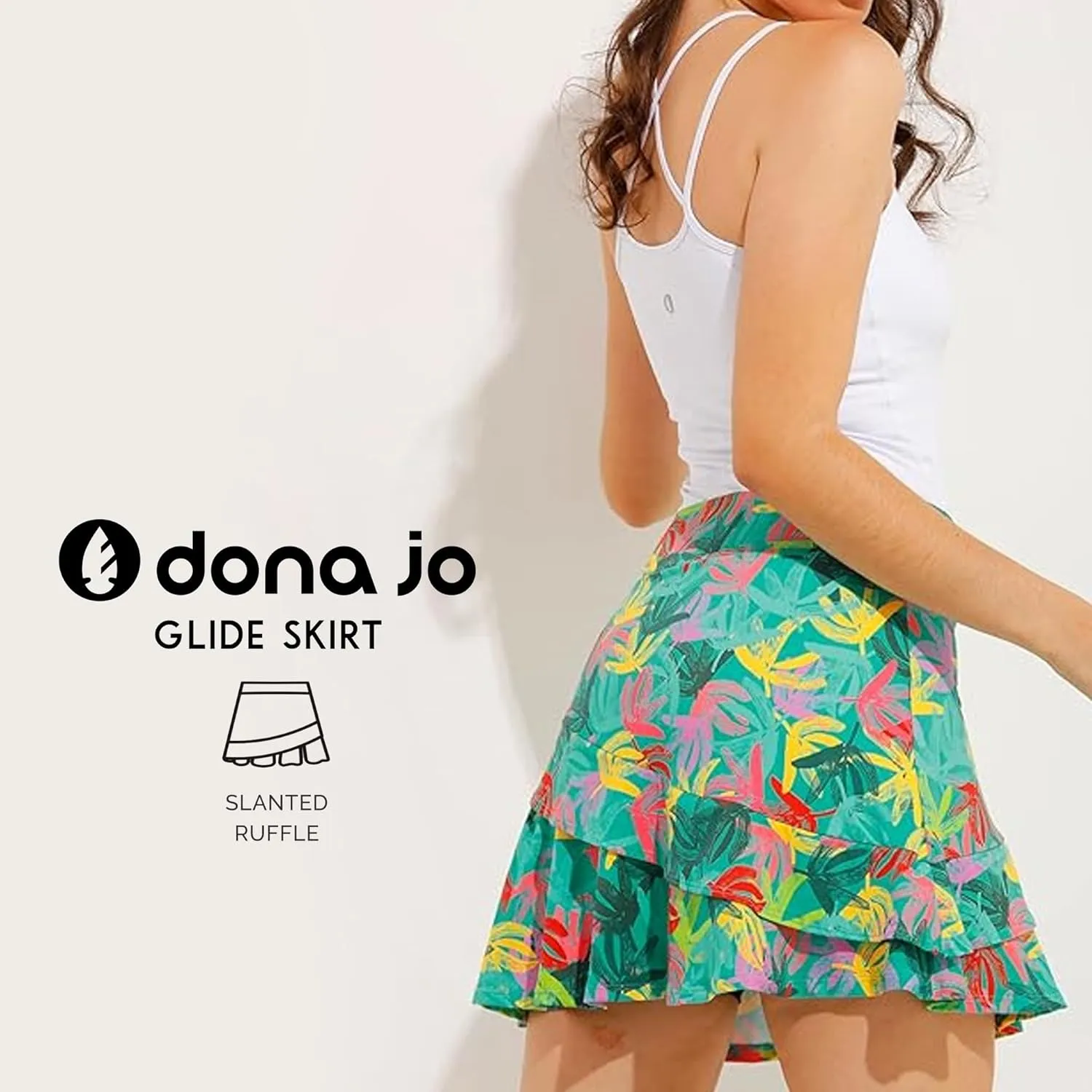Dona Jo Glide Skort for Women - Athletic Golf Skirt with Shorts & Pockets - Comfortable Active Wear for Tennis or Any Sports