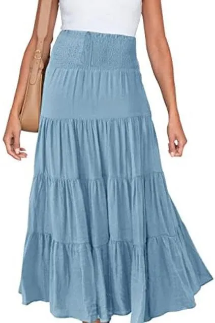 Elegant Long Skirts for Women - Maxi Skirt, Trendy Summer Style-F