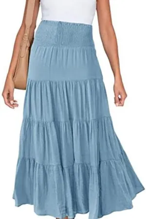Elegant Long Skirts for Women - Maxi Skirt, Trendy Summer Style-F