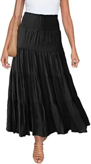 Elegant Long Skirts for Women - Maxi Skirt, Trendy Summer Style-F