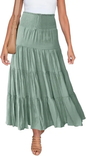 Elegant Long Skirts for Women - Maxi Skirt, Trendy Summer Style-F