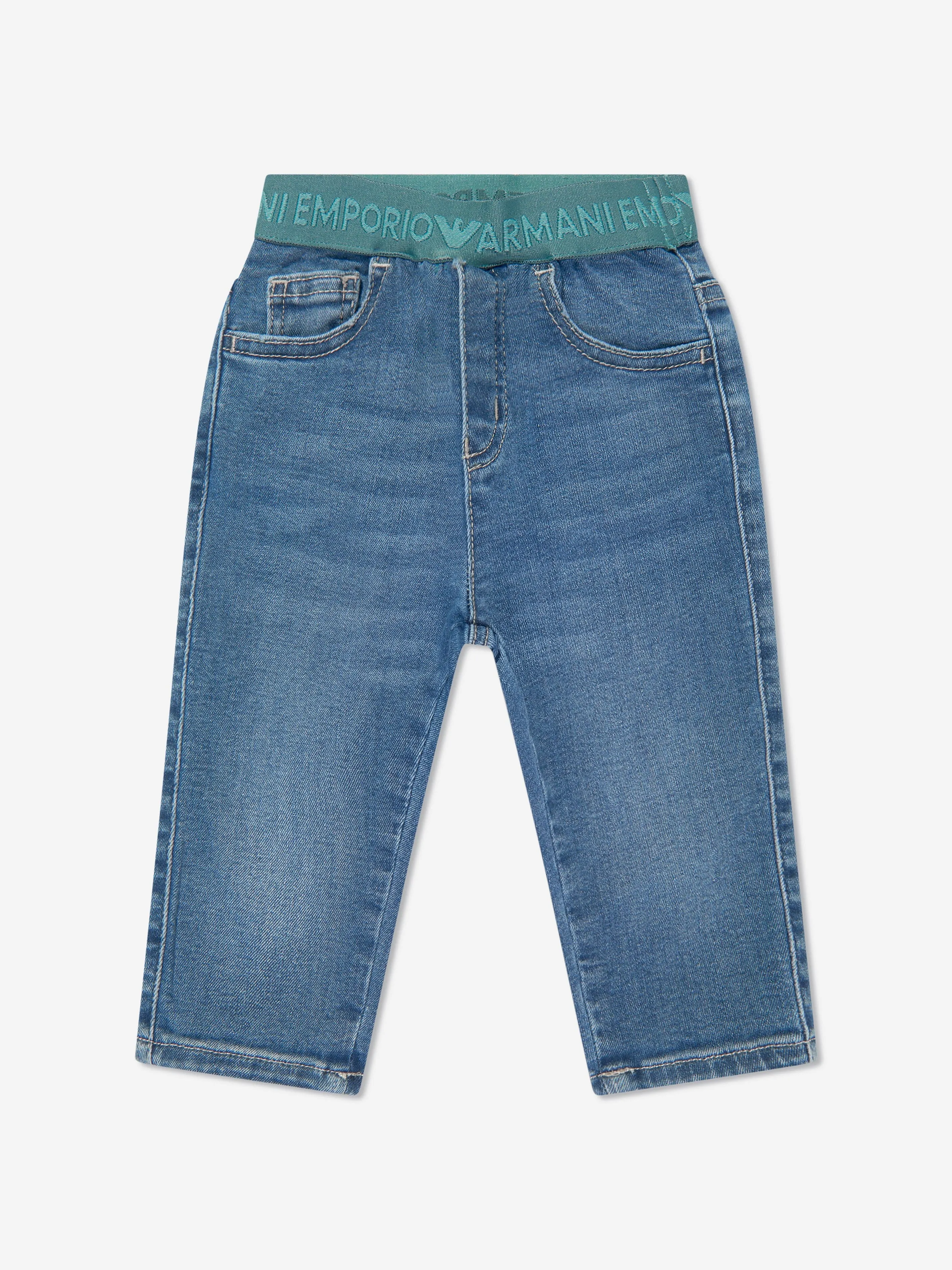 Emporio Armani Baby Boys Pull On Jeans in Blue
