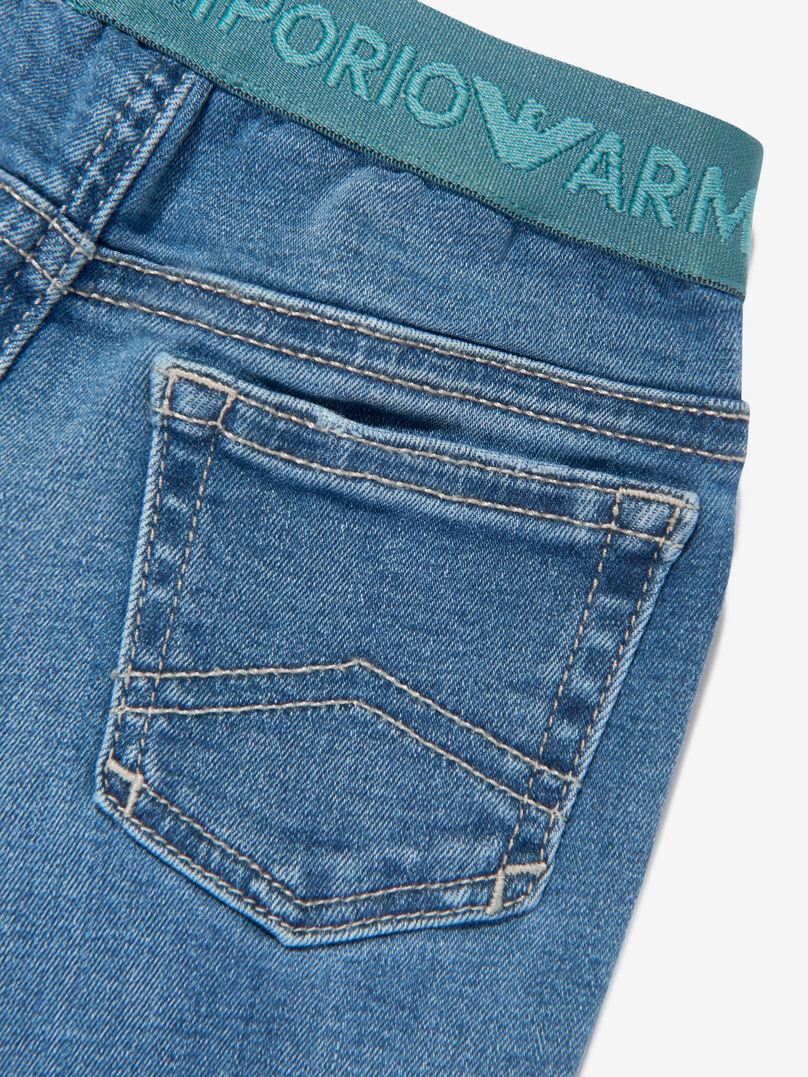 Emporio Armani Baby Boys Pull On Jeans in Blue