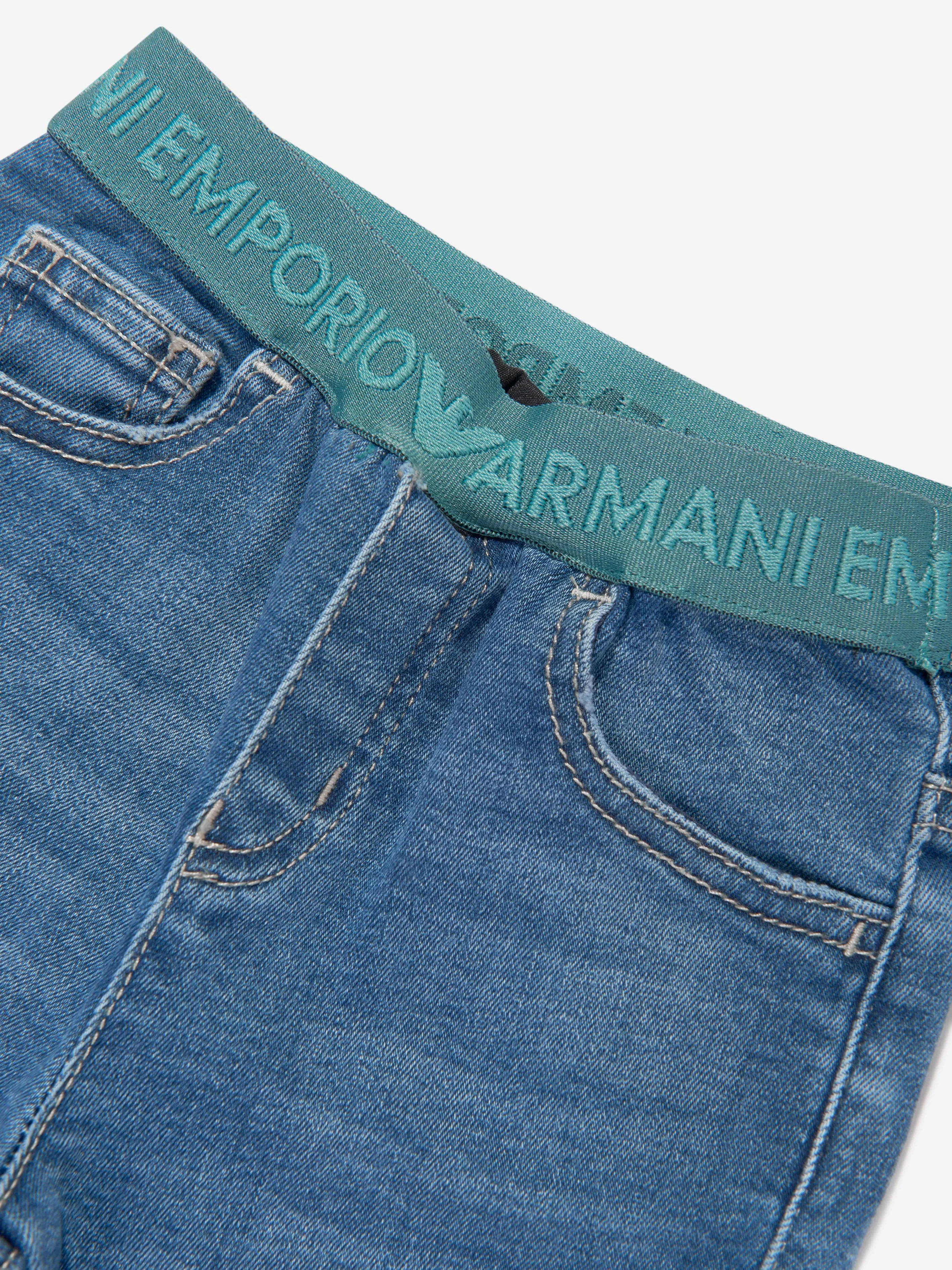 Emporio Armani Baby Boys Pull On Jeans in Blue