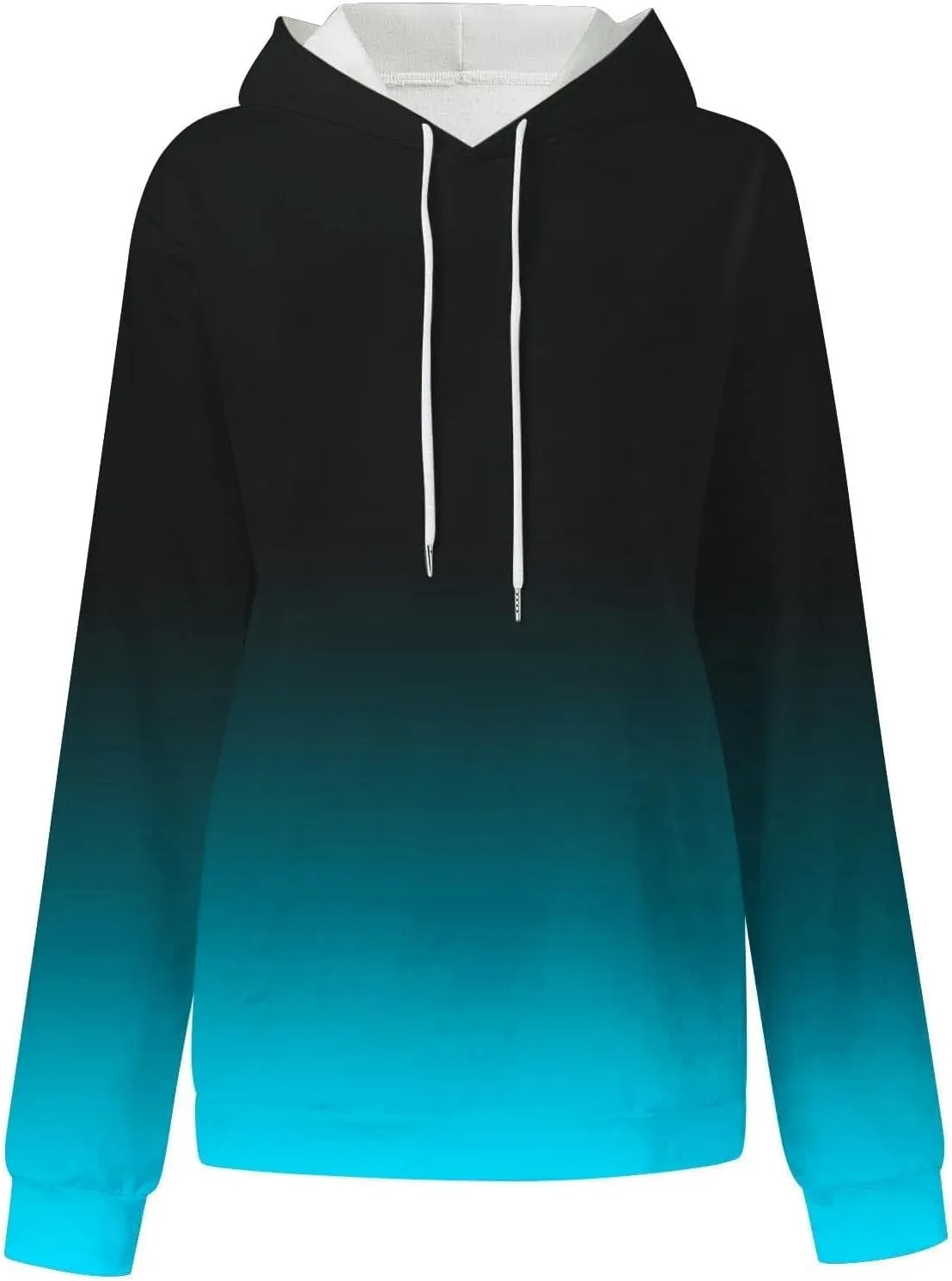 Fashion Ombre Tie Dye Hoodies for Teen Girls, Womens Casual Long Sleeve Hooded Pullover Gradient Baggy Sweatshirts