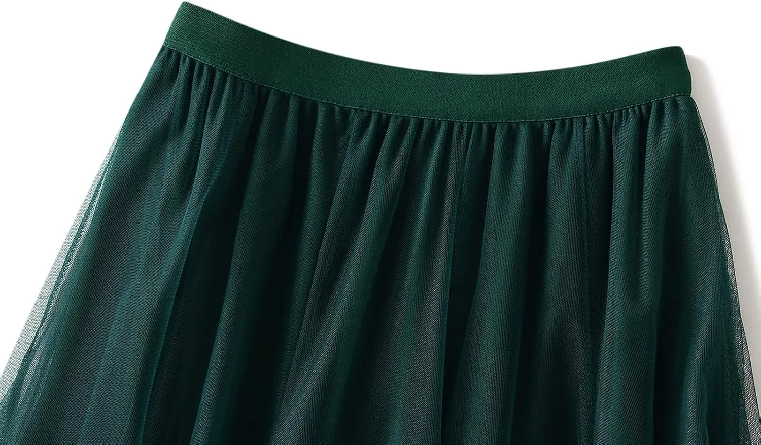 FEOYA Women Tutu Tulle Skirt A-Line Fairy Pleated Elastic Waist Maxi Midi Tea Length Party Evening Summer Casual Skirt