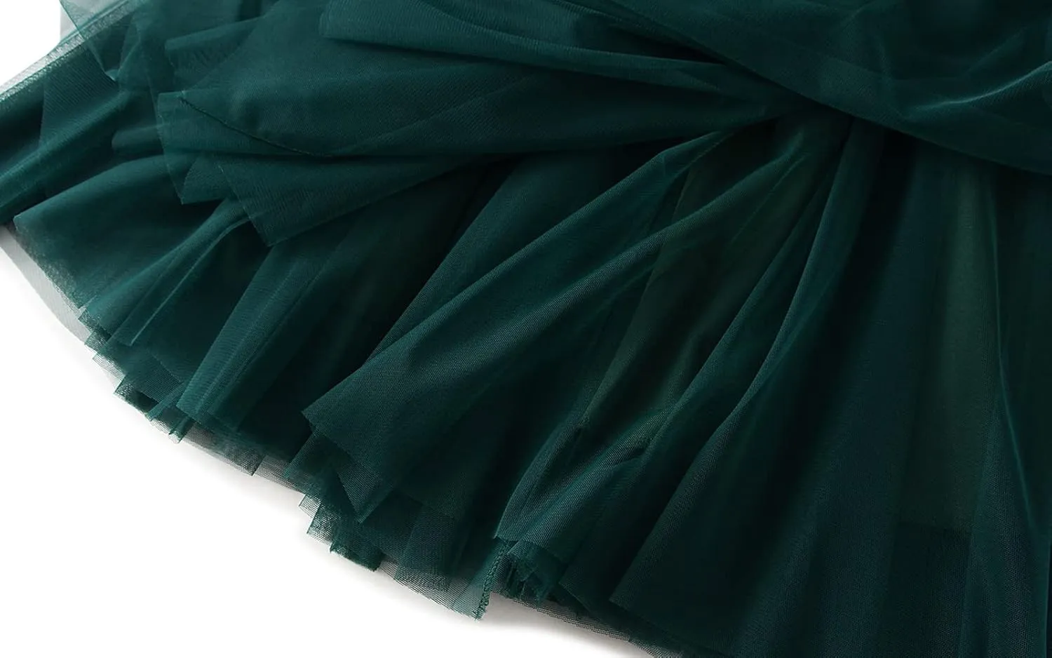FEOYA Women Tutu Tulle Skirt A-Line Fairy Pleated Elastic Waist Maxi Midi Tea Length Party Evening Summer Casual Skirt