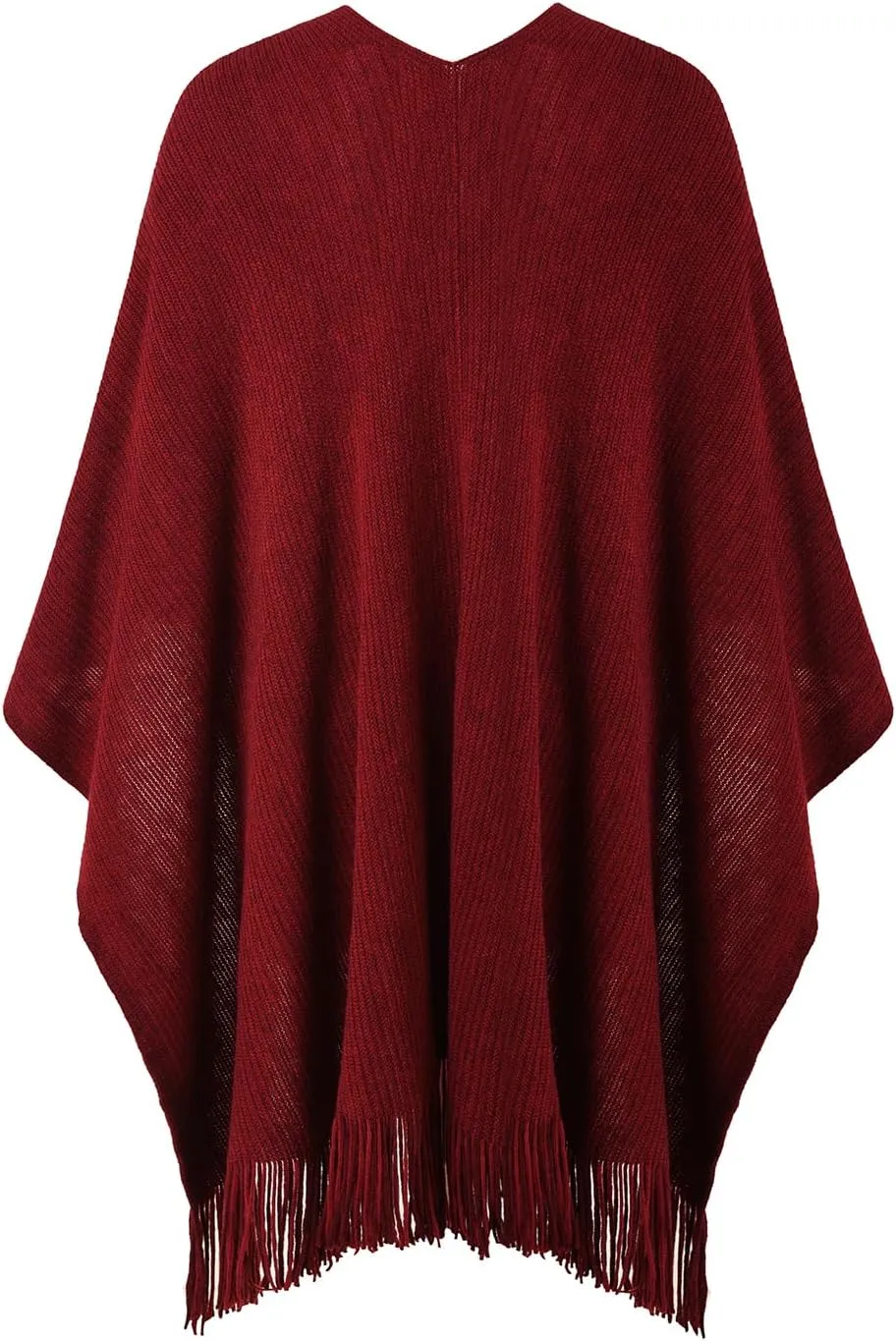 Ferand Women's Shawl Wraps with Pockets Open Front Fringe Poncho Cozy Knit Lightweight Cardigan Sweater