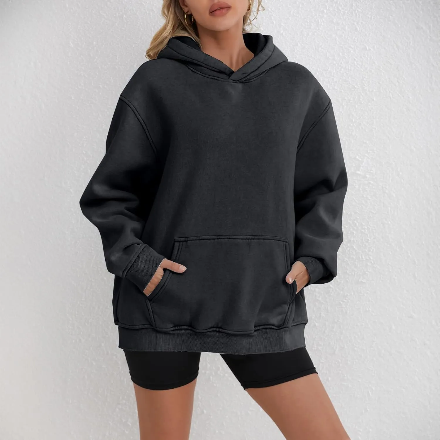 Fleece Lined Hoodie Women Winter Thermal Clothes Warm Womens Hoodies Oversized Cozy Sweatshirts Pullover with Hood