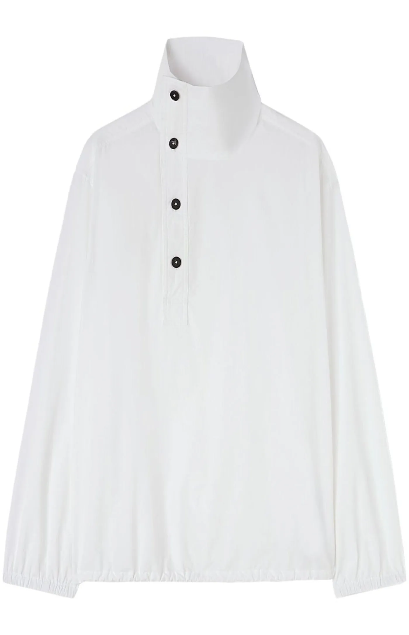 Funnel-neck asymmetric blouse