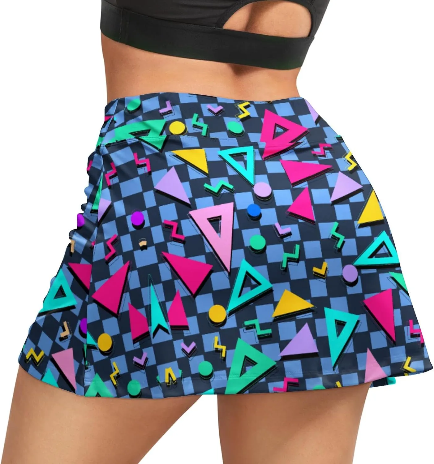 Funny Print Tennis Skirts for Women Pleated Skirts with Pocket Breathable Womens Golf Skorts for Workout Pickleball