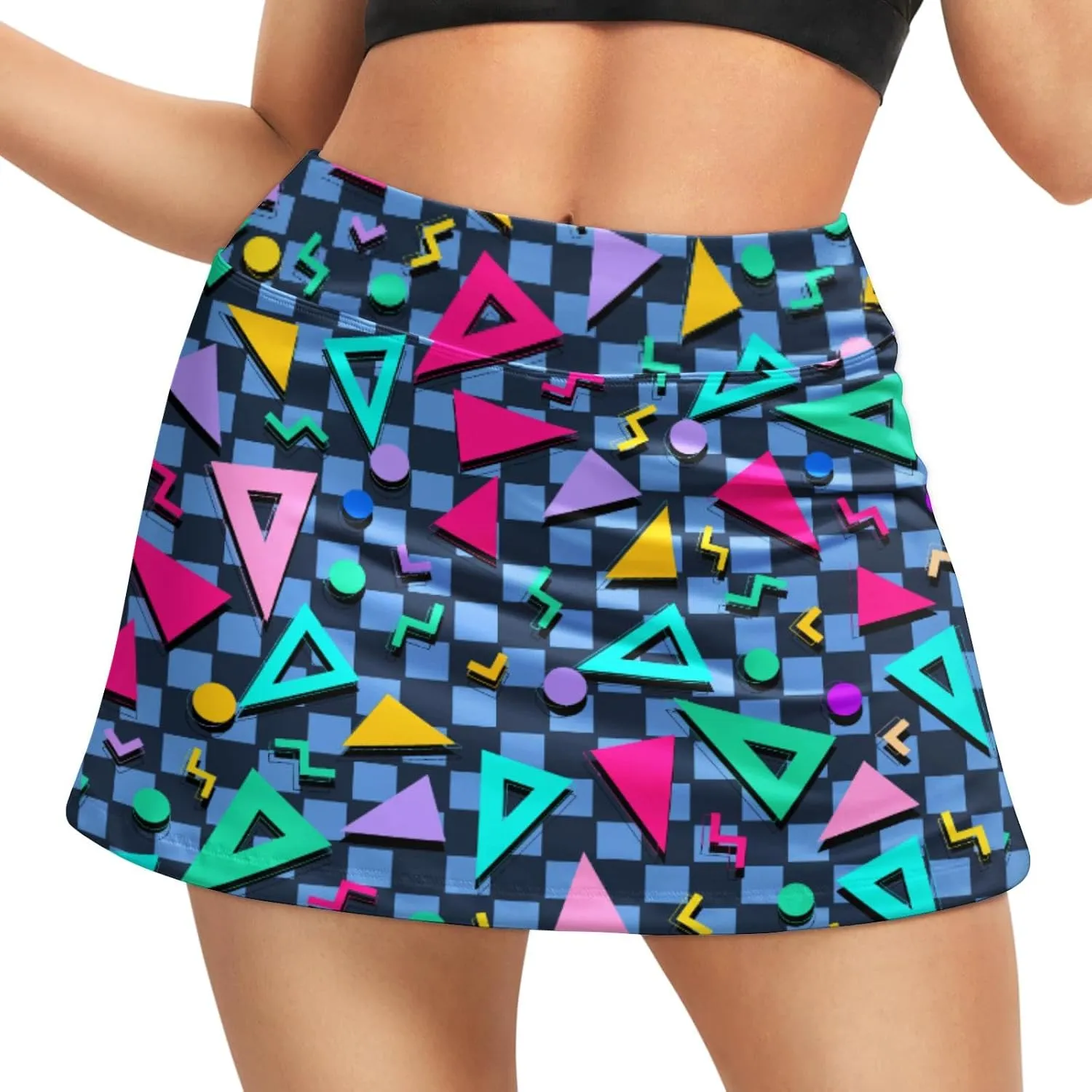 Funny Print Tennis Skirts for Women Pleated Skirts with Pocket Breathable Womens Golf Skorts for Workout Pickleball