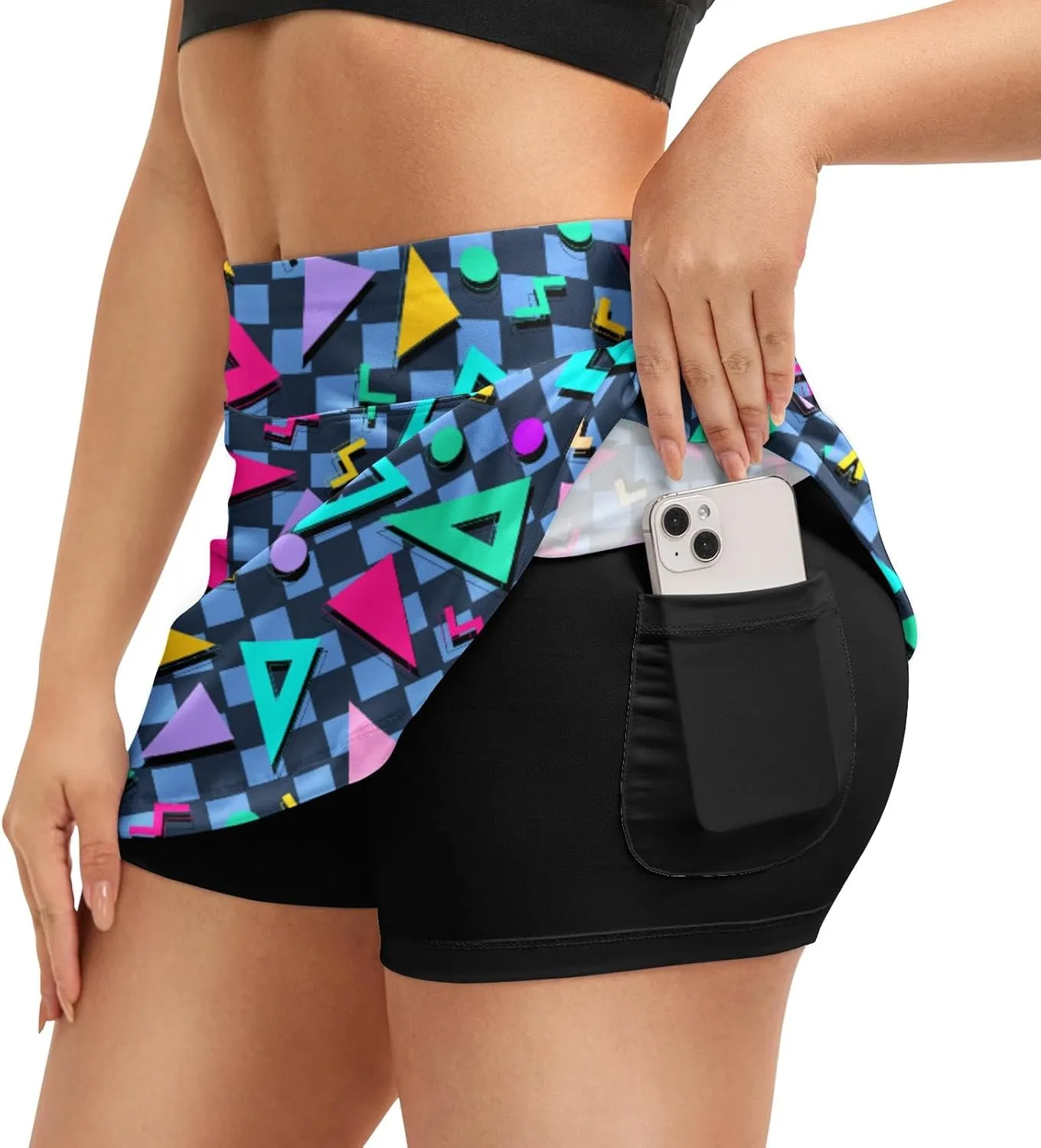 Funny Print Tennis Skirts for Women Pleated Skirts with Pocket Breathable Womens Golf Skorts for Workout Pickleball