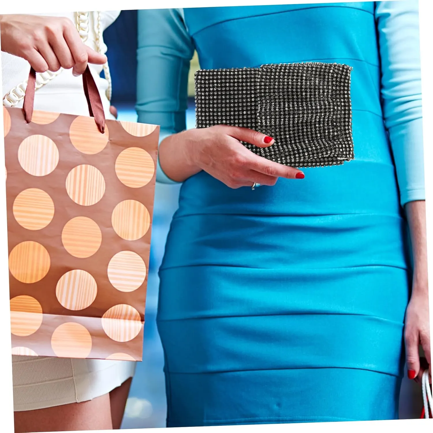 GALPADA Women's Rhinestone Clutch Vertical Dinner Bag Fashion Wallet Decorative Evening Bag Versatile Clutch Bag