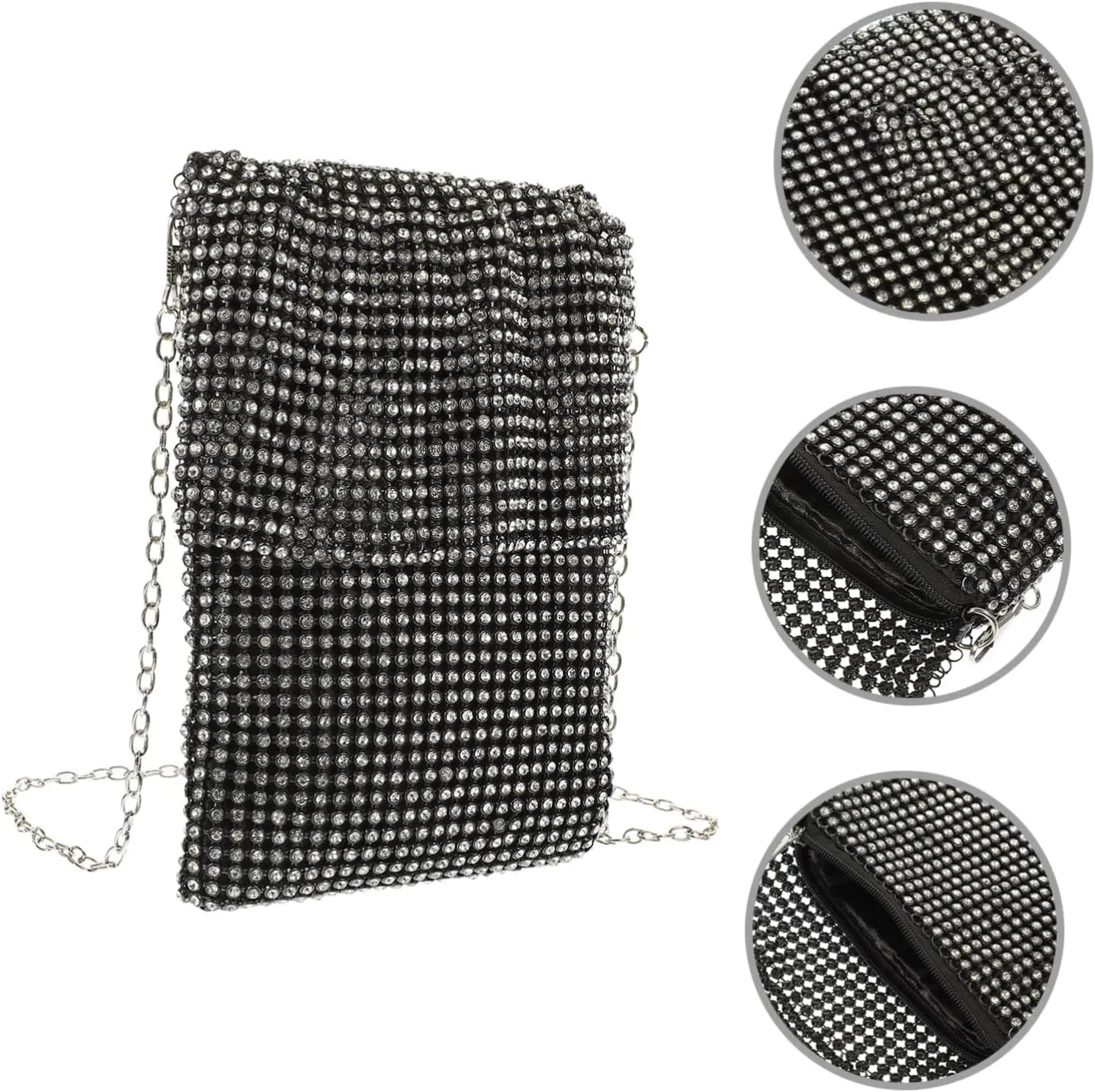 GALPADA Women's Rhinestone Clutch Vertical Dinner Bag Fashion Wallet Decorative Evening Bag Versatile Clutch Bag