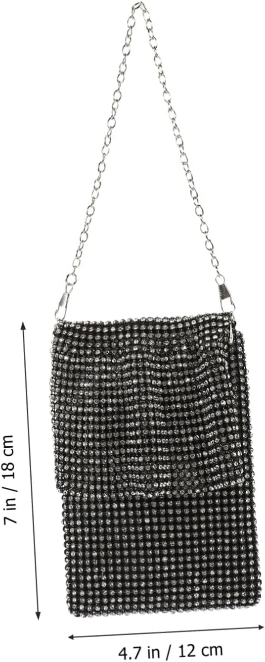 GALPADA Women's Rhinestone Clutch Vertical Dinner Bag Fashion Wallet Decorative Evening Bag Versatile Clutch Bag