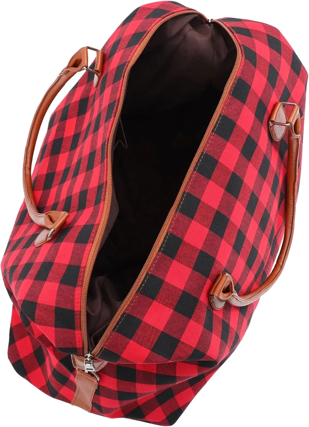 Gatuida Chic Outdoor Canvas Travel Bag Handbag Large Storage Pouch Black and Red Striped 22 Inches Comfortable and Sturdy
