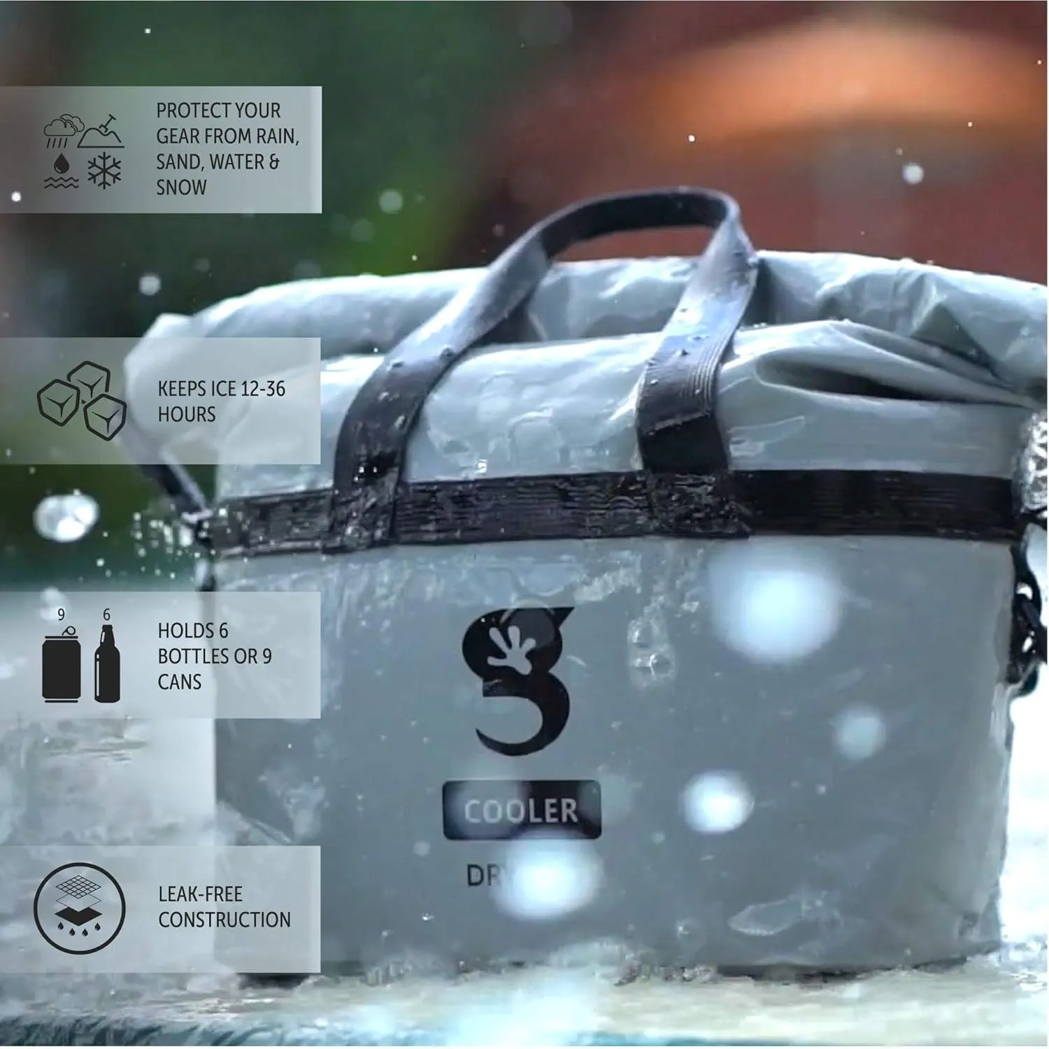 geckobrands Tote Dry Bag Cooler  Insulated 6L Tote with Versatile Storage for Beach & Outdoor Adventures