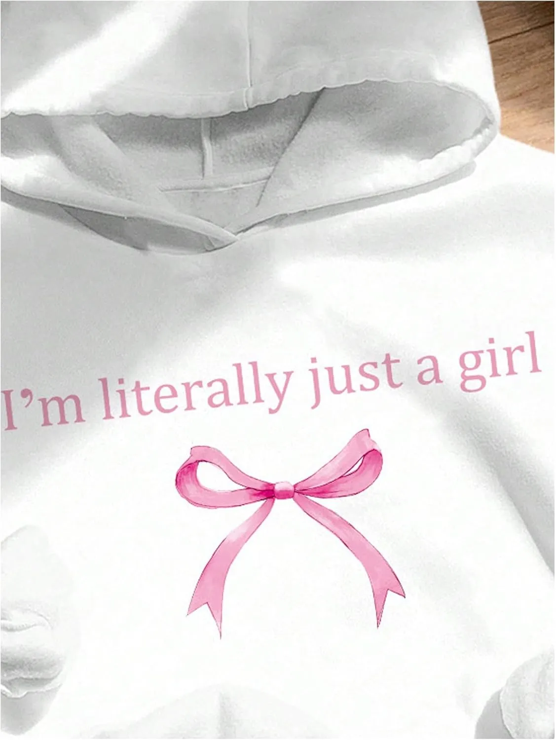 GORGLITTER Girl's Bow Hoodies Cute Oversized Drop Shoulder Long Sleeve Sweatshirts Trendy