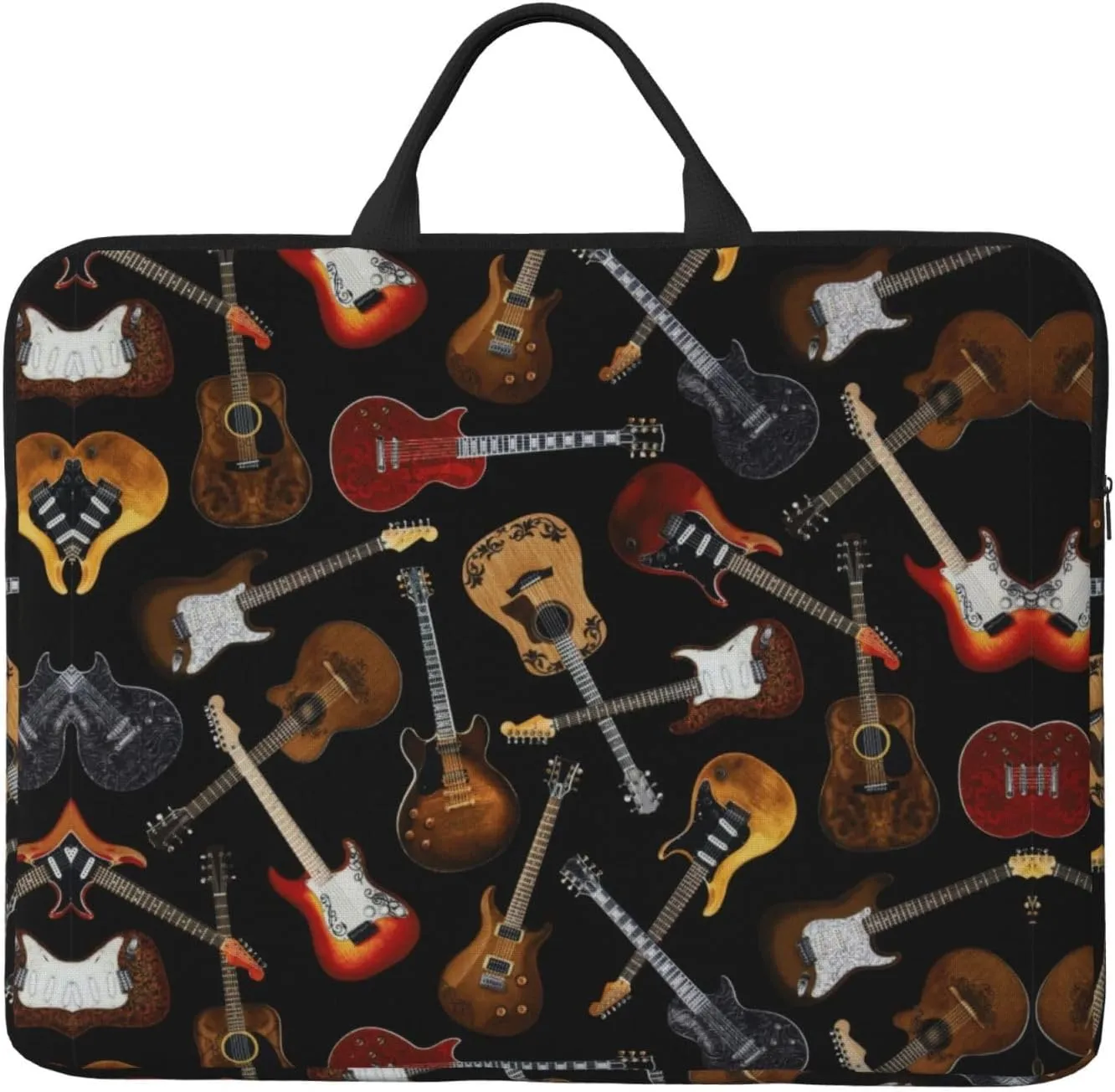 Guitars 14in Laptop Case Sleeve Bag  Versatile Shoulder Messenger Briefcase, Designed for Business Travel