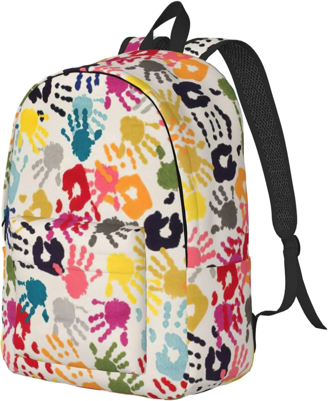 Hand Print Print Versatile Backpack Travel Backpack, Laptop Holder - Casual Daypack 15 In Laptops