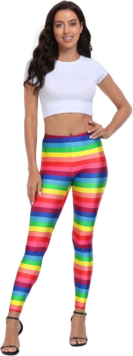 HDE Trendy Design Workout Leggings - Fun Fashion Graphic Printed Cute Patterns