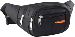 HEMOTON Men's Fashion Waist Bag Waterproof Nylon Waistpack Large Capacity Keyholder Phone Wallet Versatile Compact