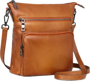HESHE Genuine Leather Purses and Handbags for Women Crossbody Bags Trendy Satchel Bag
