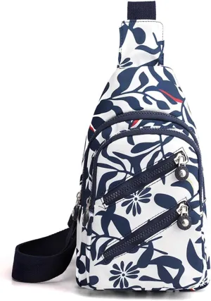 Hiflyer Crossbody Bag for Women - Trendy Fanny Pack & Sling Bag in Blue Flower