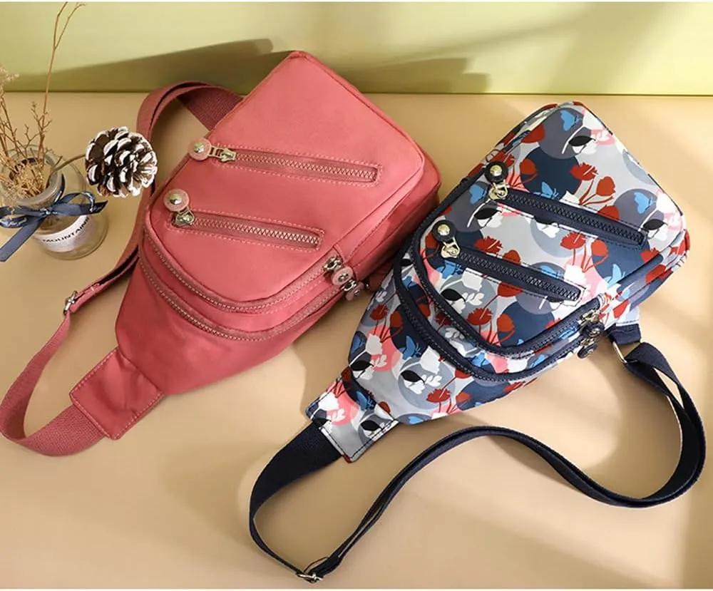 Hiflyer Crossbody Bag for Women - Trendy Fanny Pack & Sling Bag in Blue Flower