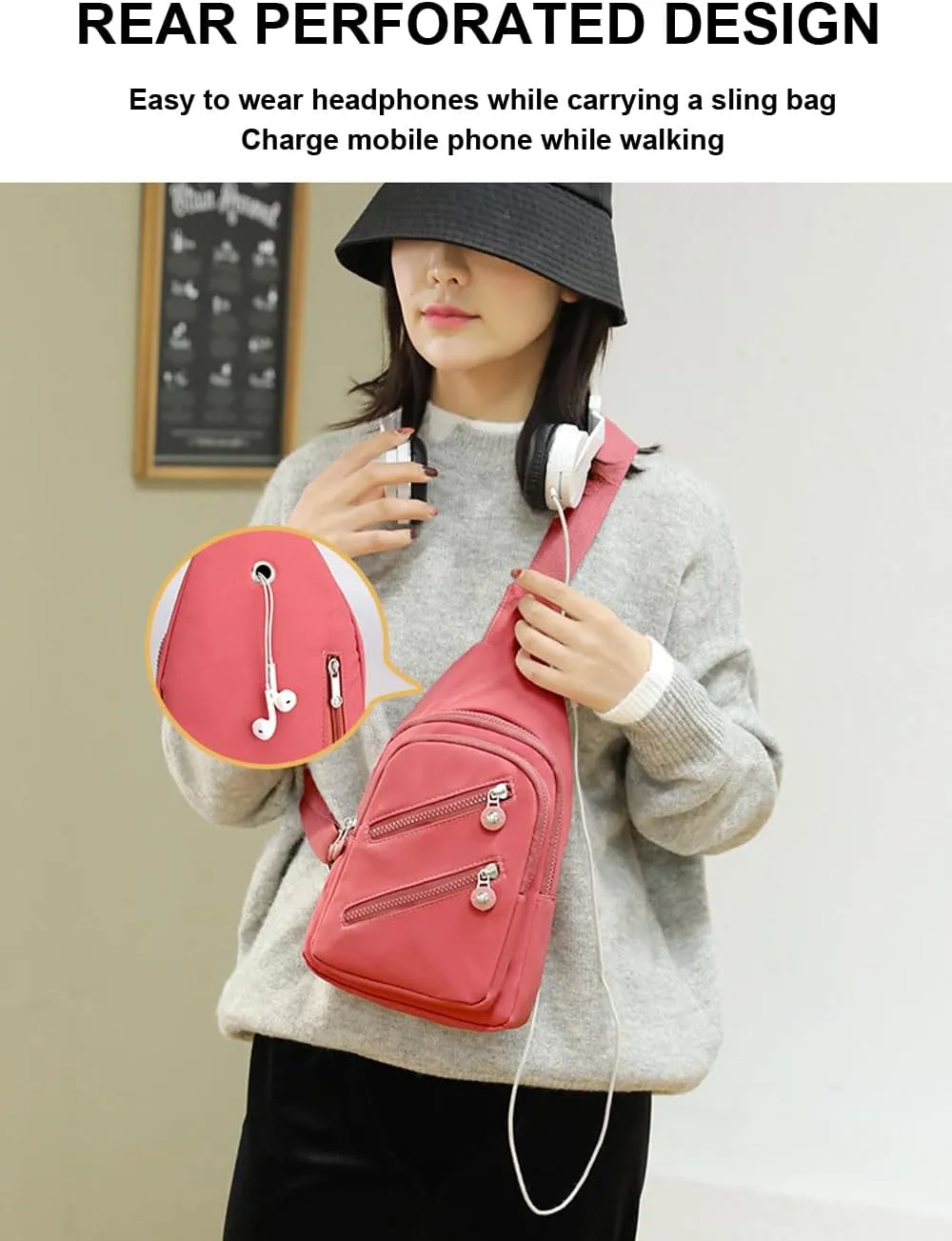Hiflyer Crossbody Bag for Women - Trendy Fanny Pack & Sling Bag in Blue Flower