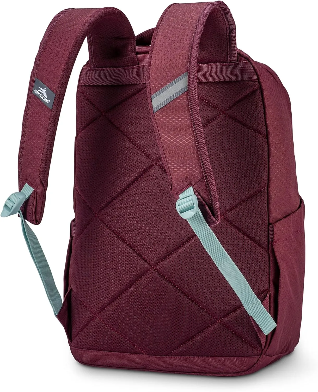High Sierra Large Backpack Reflective Accent Comfortable Mesh Back School Bag with Tablet Device Sleeve and Adjustable Straps, Maroon