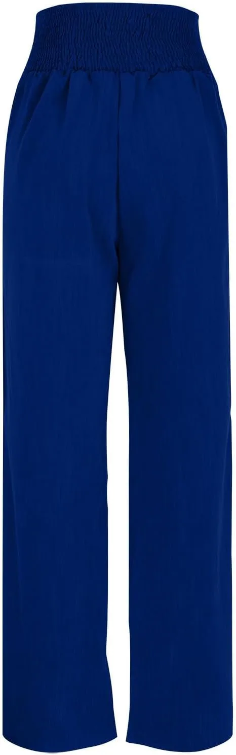 High Waisted Linen Pants Women Wide Leg Linen Pants for Women Baggy Breathable Flowy Pants Trousers with Pockets