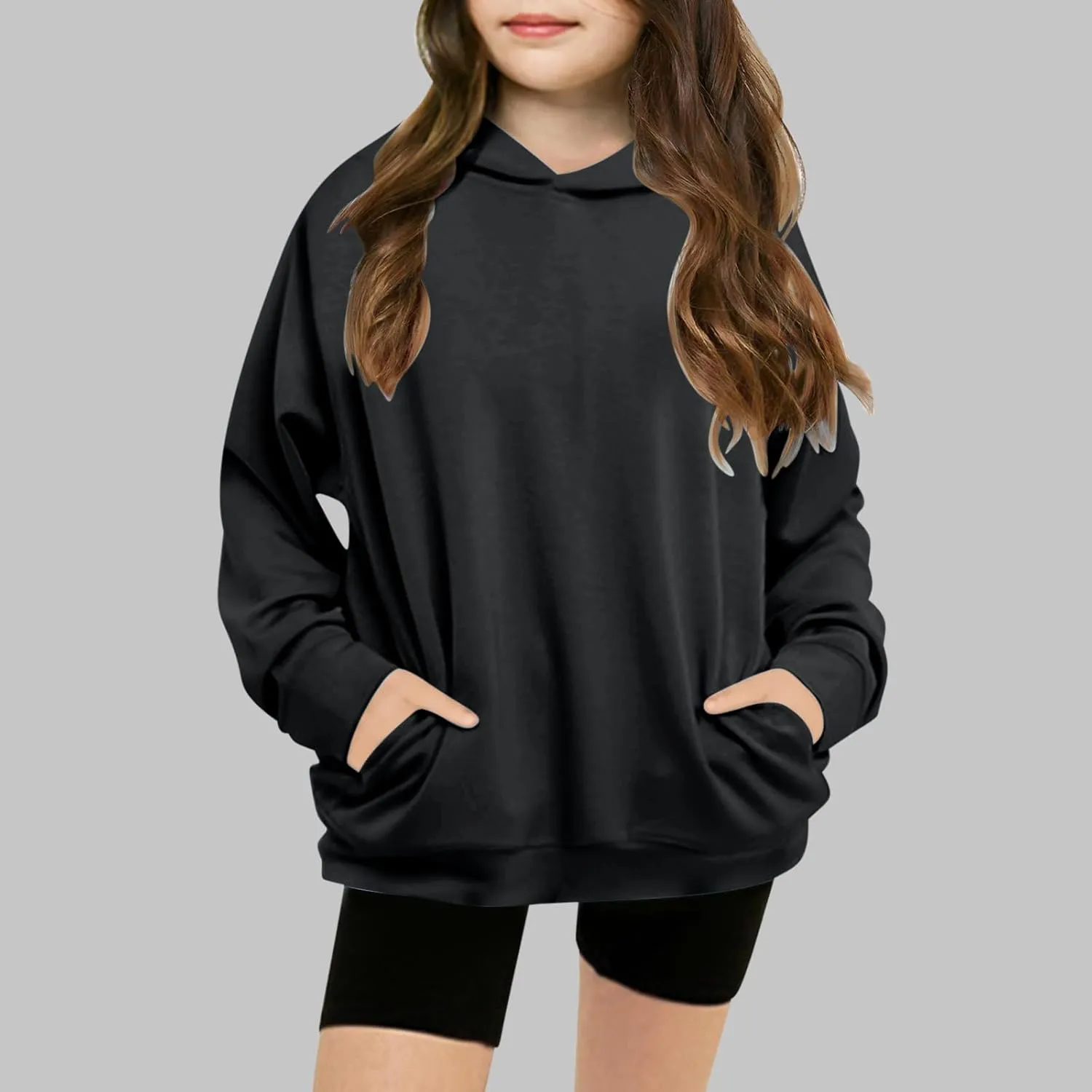 Hoodies for Teen Girls Tredny Long Sleeve Sweatshirts Oversized Pullover with Hood Fall Tween Girls Y2K Outfits