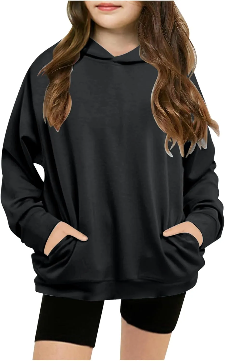 Hoodies for Teen Girls Tredny Long Sleeve Sweatshirts Oversized Pullover with Hood Fall Tween Girls Y2K Outfits