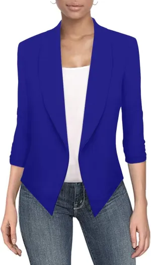 Hybrid & Company Versatile and Modern Women's Nylon Ponte De Roma Open Blazer Jacket