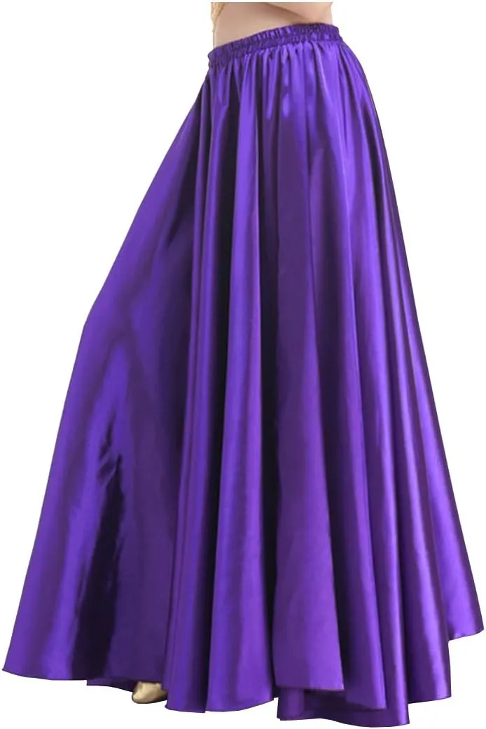 Indian Trendy Women's Satin Full Circle Swing Halloween Belly Dance Tribal Skirt
