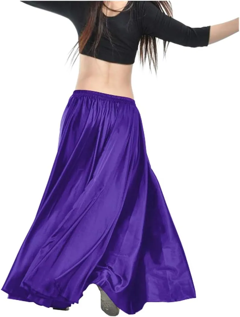 Indian Trendy Women's Satin Full Circle Swing Halloween Belly Dance Tribal Skirt