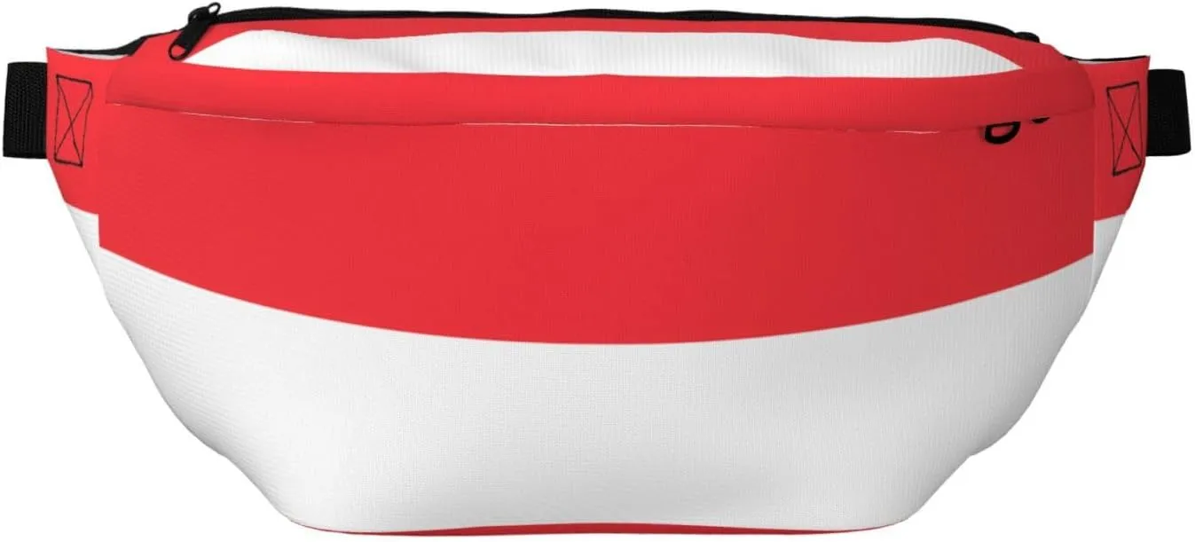 Indonesian Flag Stylish Crossbody Waist Pack - Versatile And Compact Travel Pouch For Hands-Free Storage